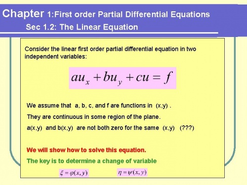 حل تمرین های کنکوری معادلات دیفرانسیل با مشتقات جزئی (PDE) مرتبه اول